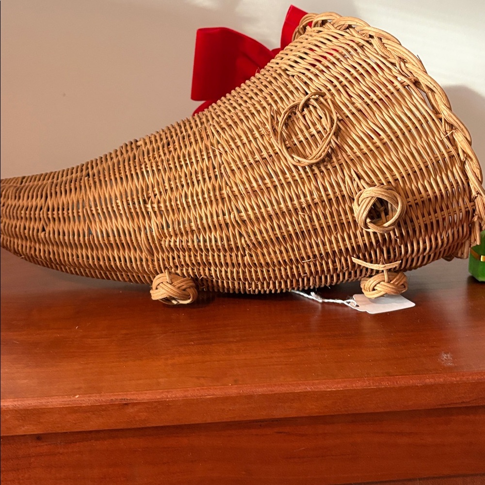 Vintage Wicker Cornucopia Basket Holiday Farmhouse Decor cottagecore - Picture 7 of 10